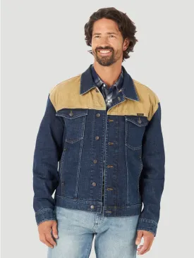 11231829 - Wrangler® Men's Contrast Corduroy Yoke Unlined Denim Jacket - Tiger Eye