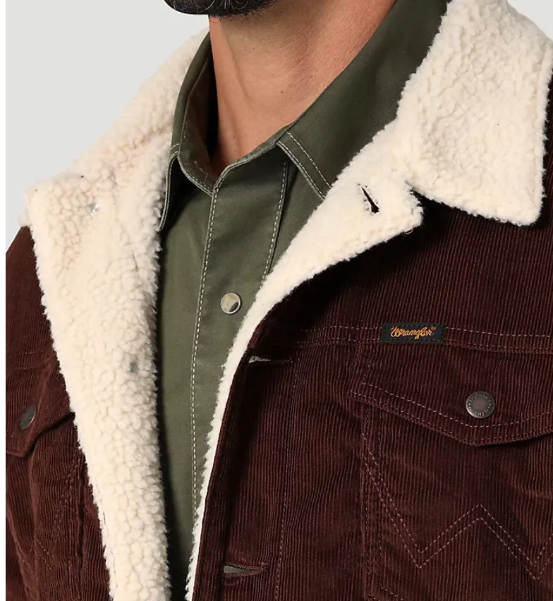 112335724 - Wrangler® Men's Sherpa Lined Corduroy Jacket - Potting Soil