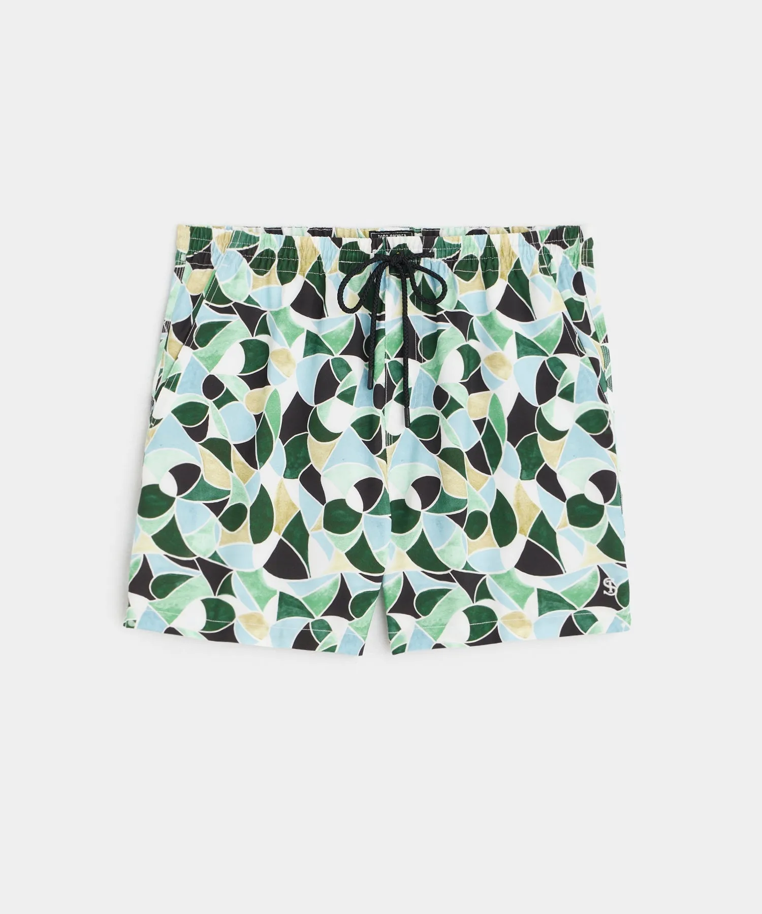 5" Montauk Swim Short in Green Kaleidoscope