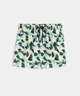 5" Montauk Swim Short in Green Kaleidoscope