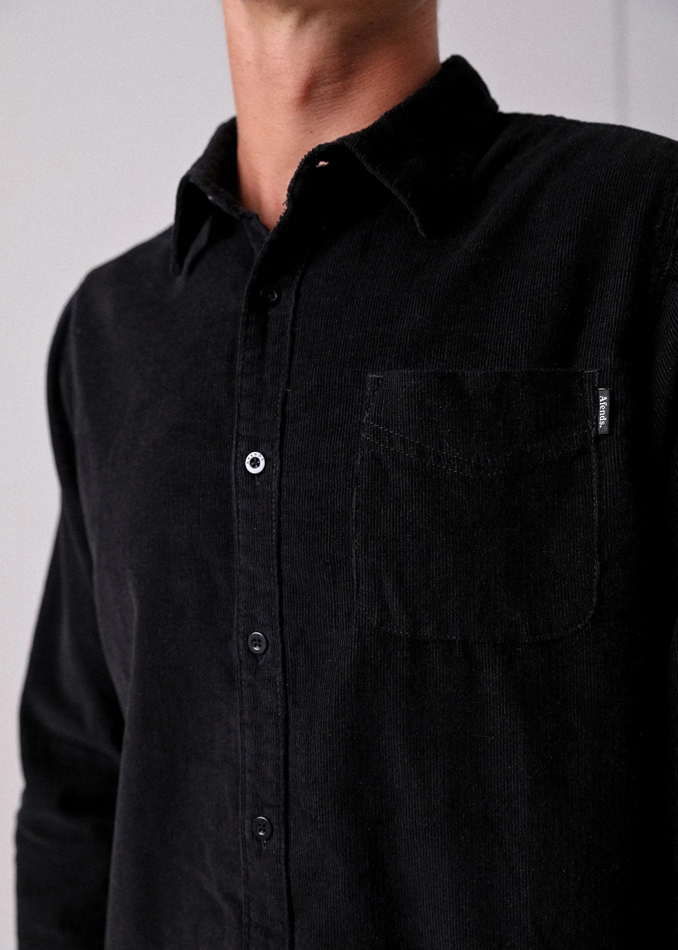 Afends Mens Back in Black - Corduroy Shirt