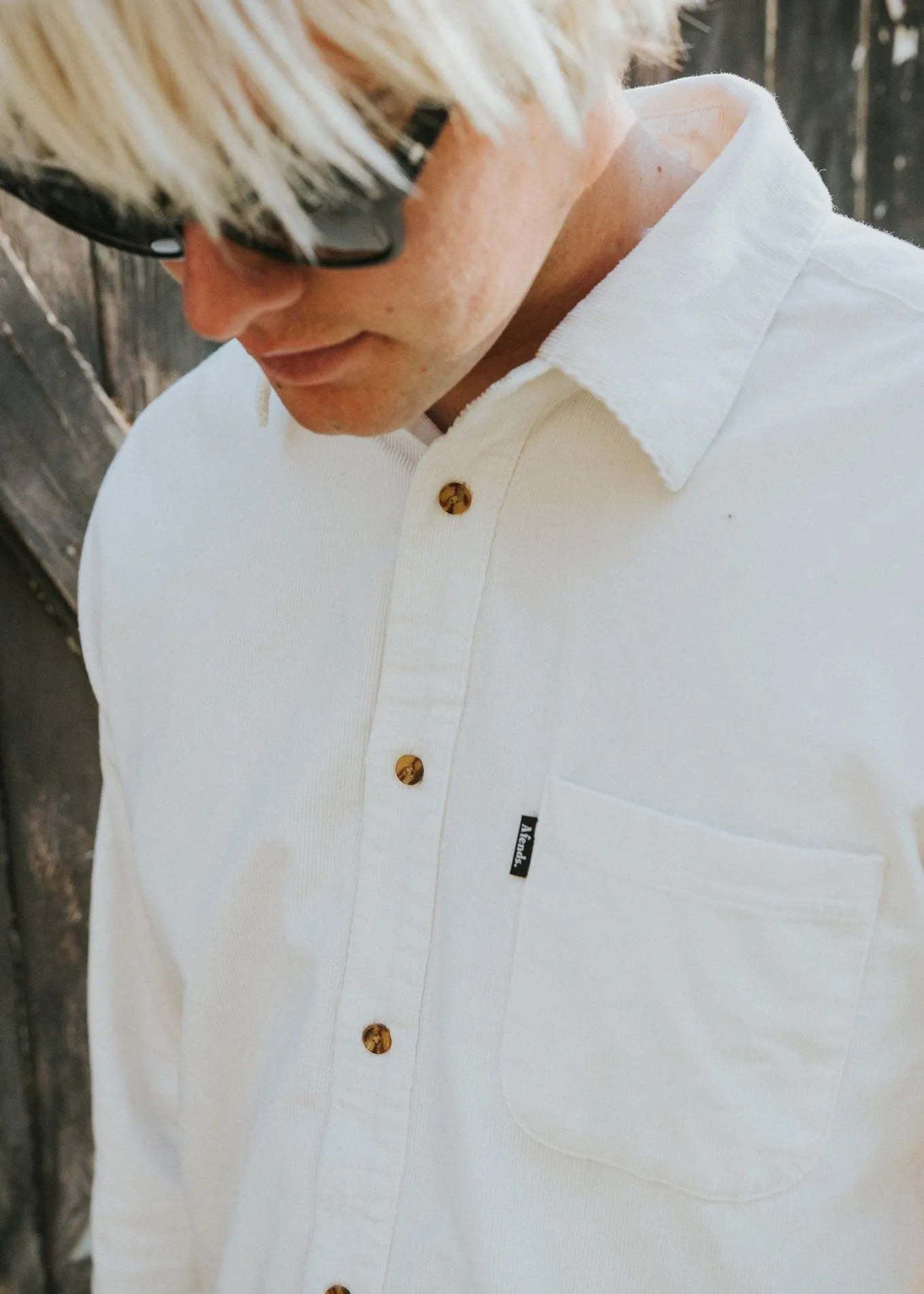 Afends Mens Creme - Long Sleeve Shirt