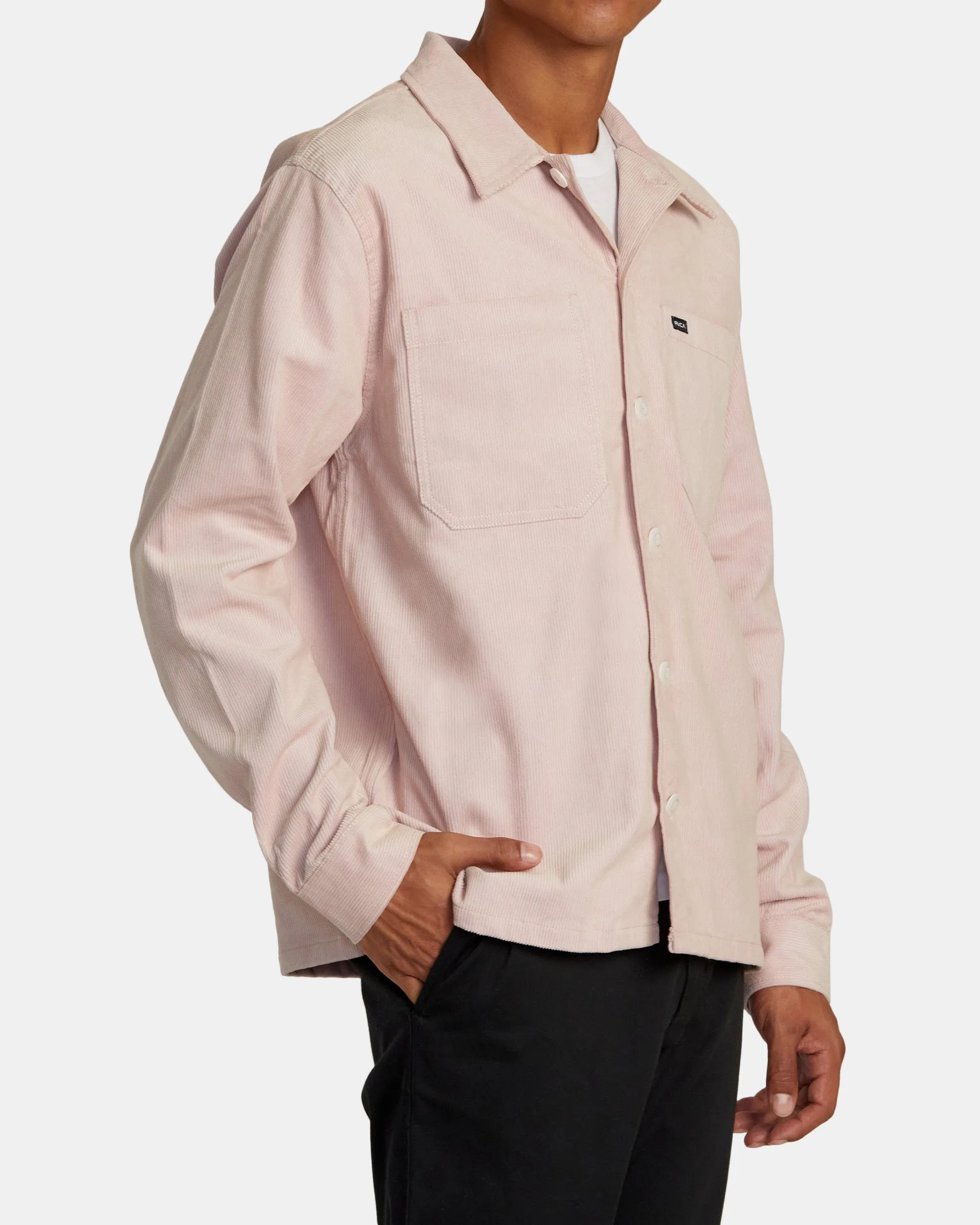 Americana Corduroy Overshirt - Pale Mauve