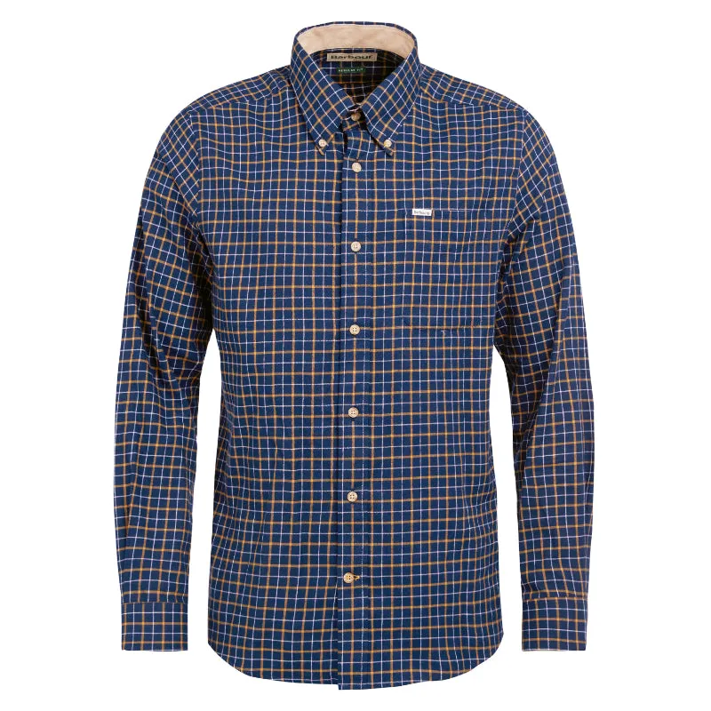 Barbour Bank Tattersall Regular Fit Mens Shirt - Navy