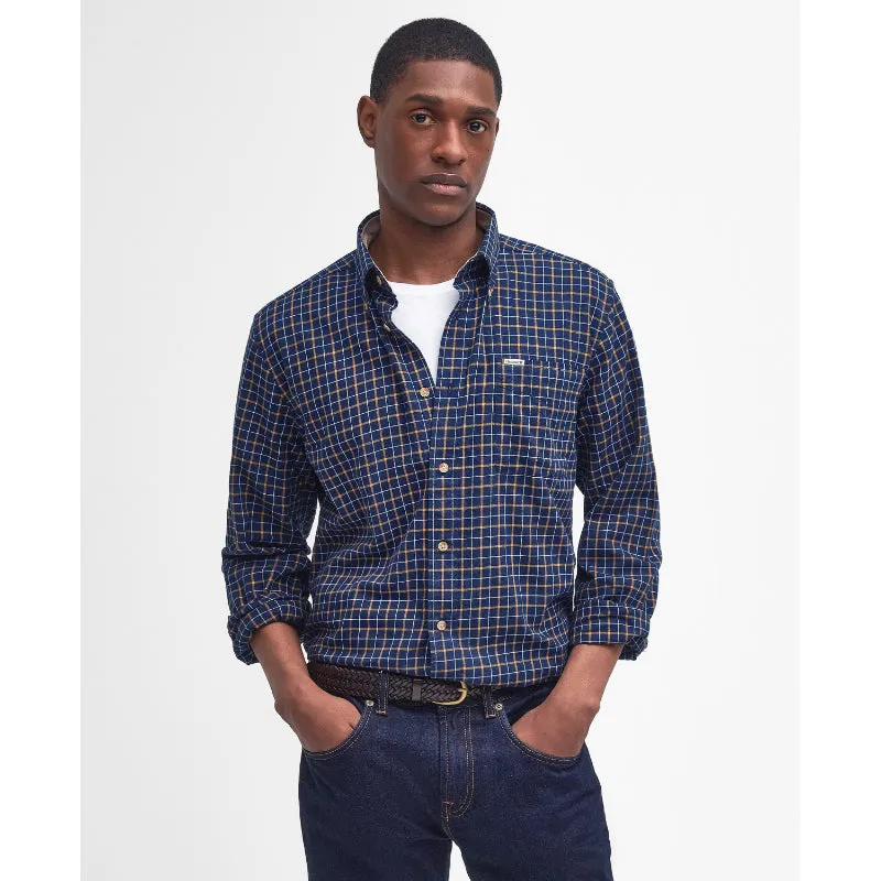 Barbour Bank Tattersall Regular Fit Mens Shirt - Navy