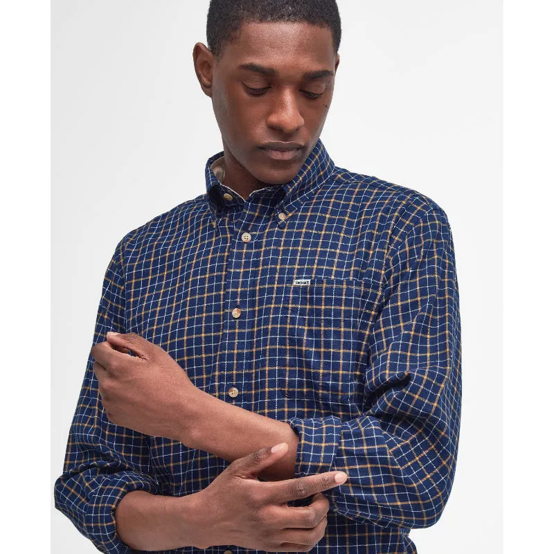 Barbour Bank Tattersall Regular Fit Mens Shirt - Navy