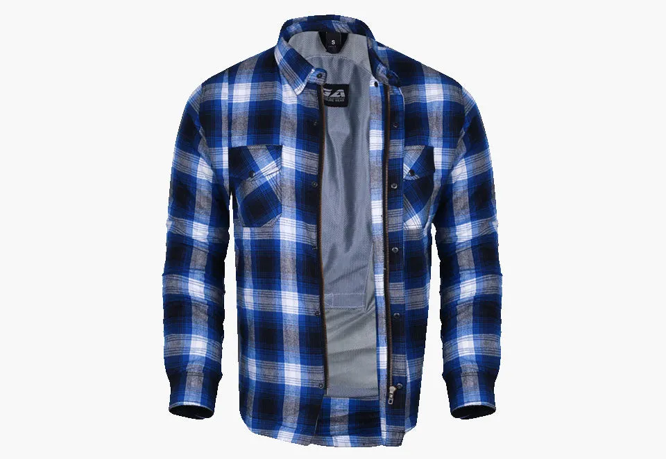 BGA Timber HD Motorcycle Shirt Blue/White