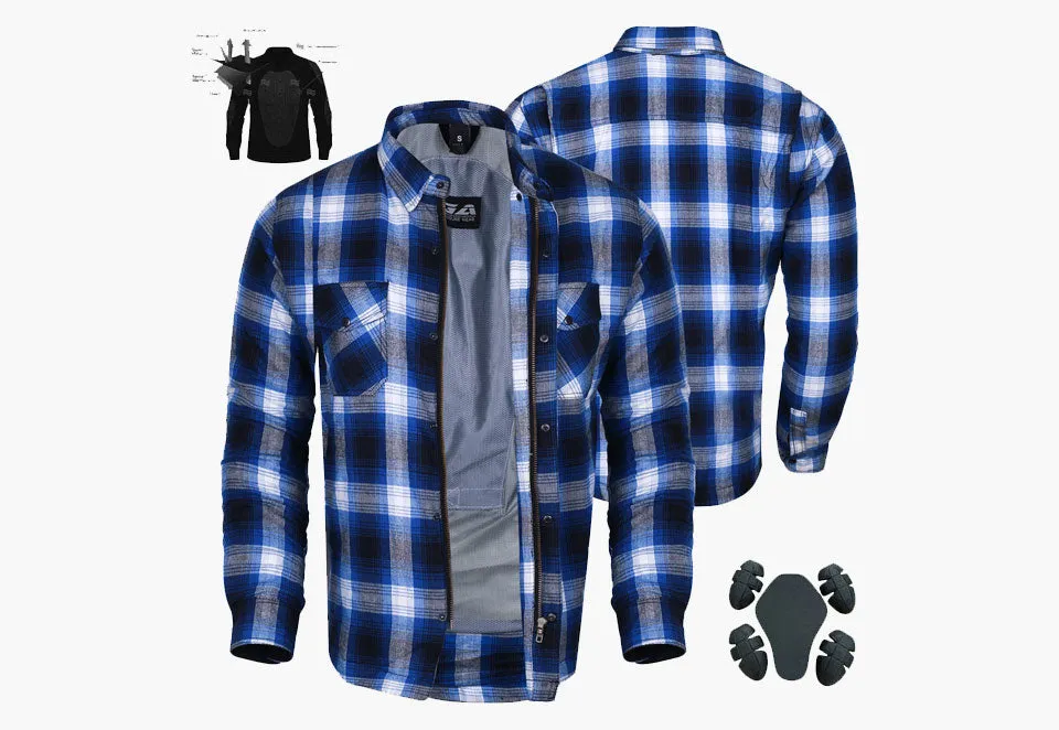 BGA Timber HD Motorcycle Shirt Blue/White