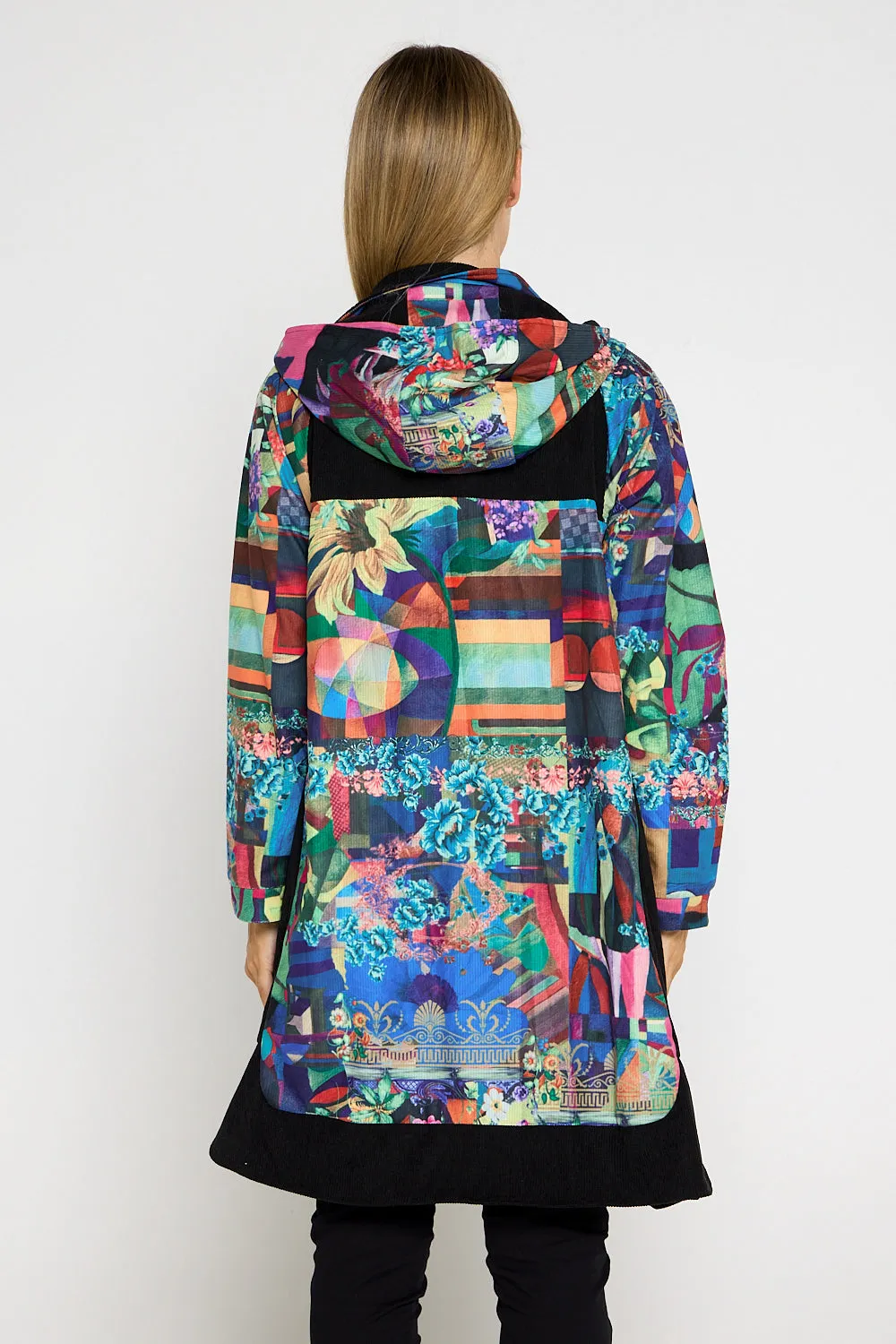 Bicheno Corduroy Coat - Floral Collage