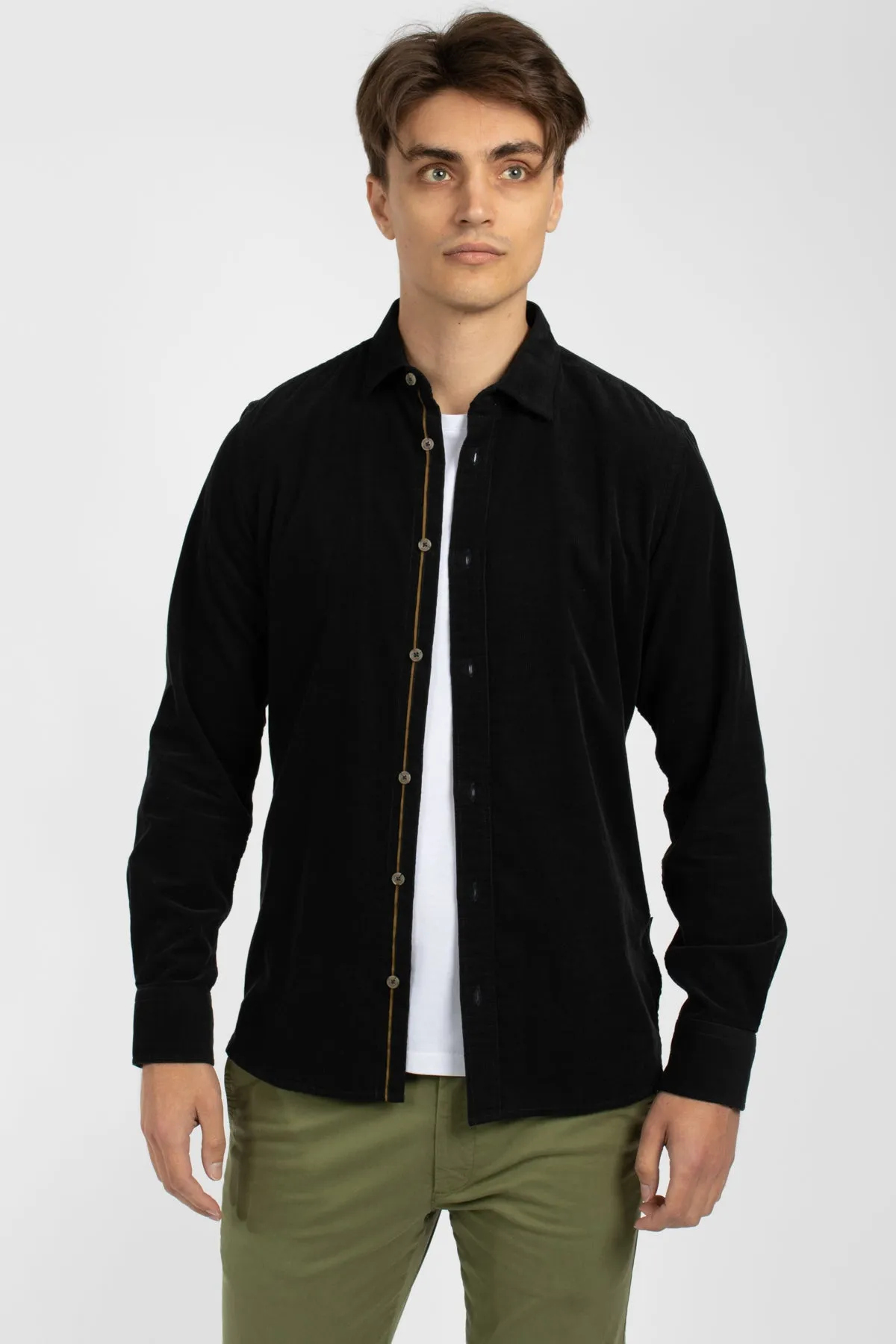 Black Corduroy Cotton Shirt