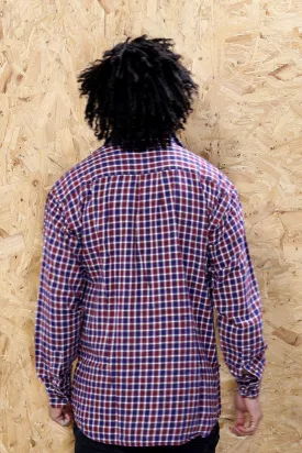 Blue and Red Chequered Flannel Shirt