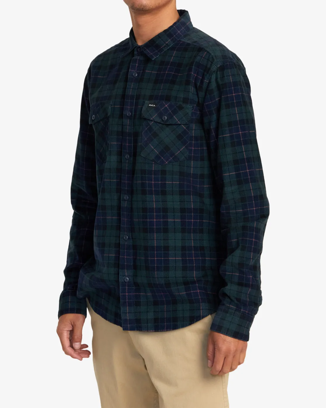 Blues Walk Cord Long Sleeve Shirt - Hunter Green