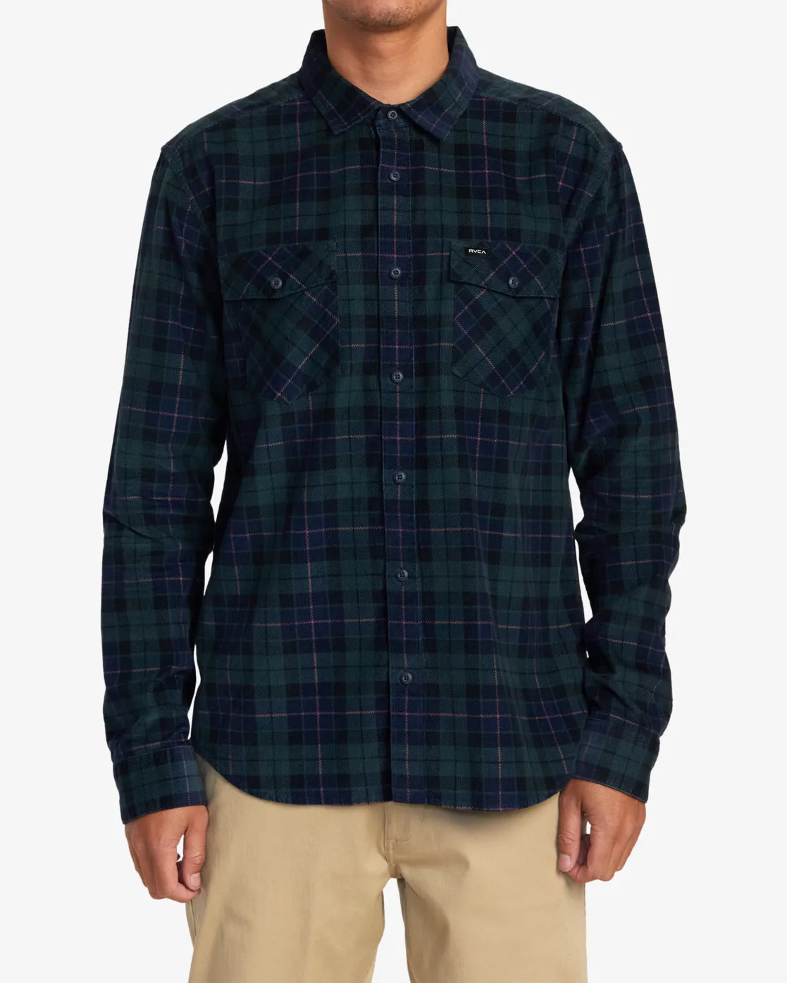 Blues Walk Cord Long Sleeve Shirt - Hunter Green