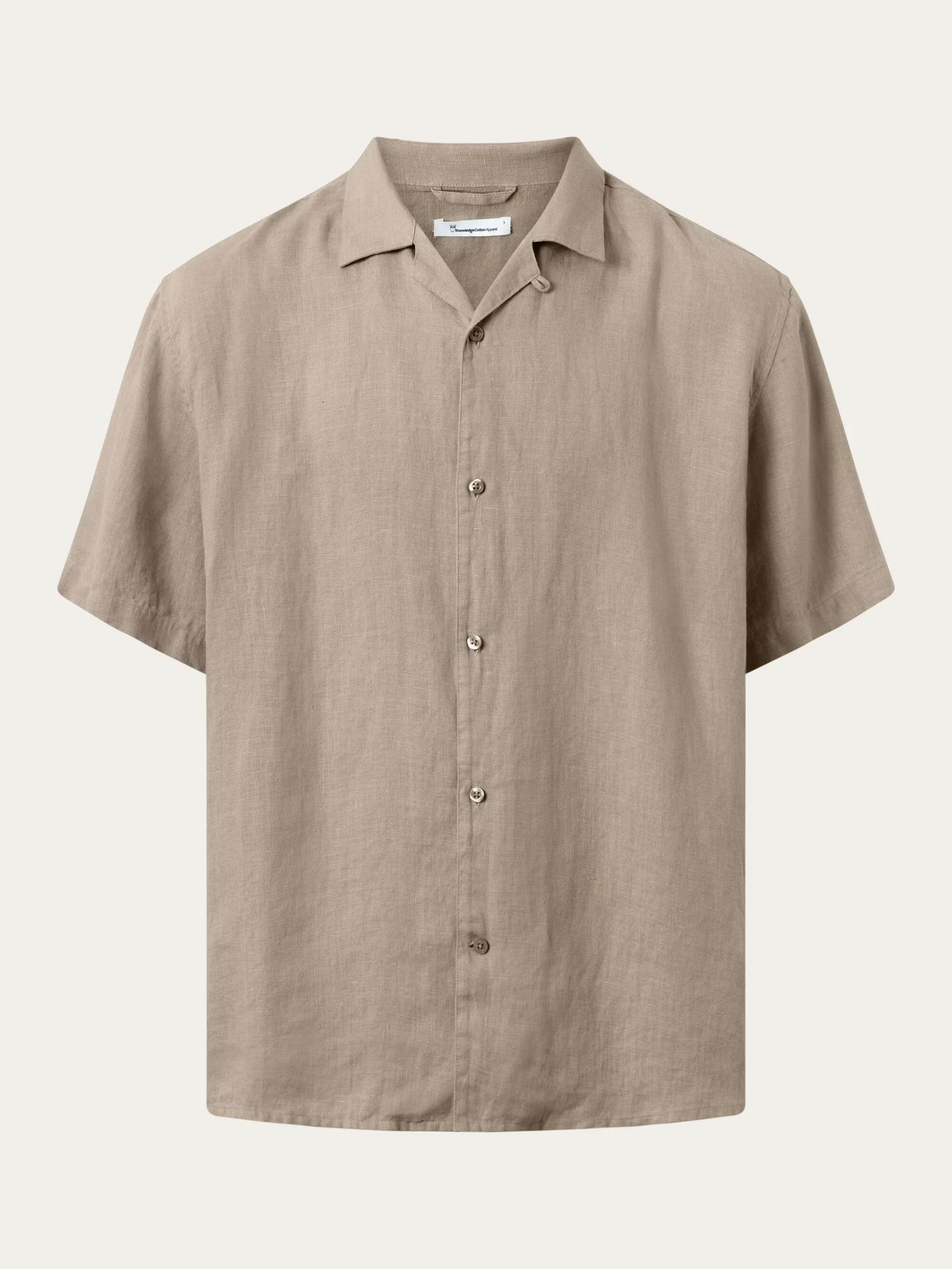 Box fit short sleeved linen shirt - Light feather gray