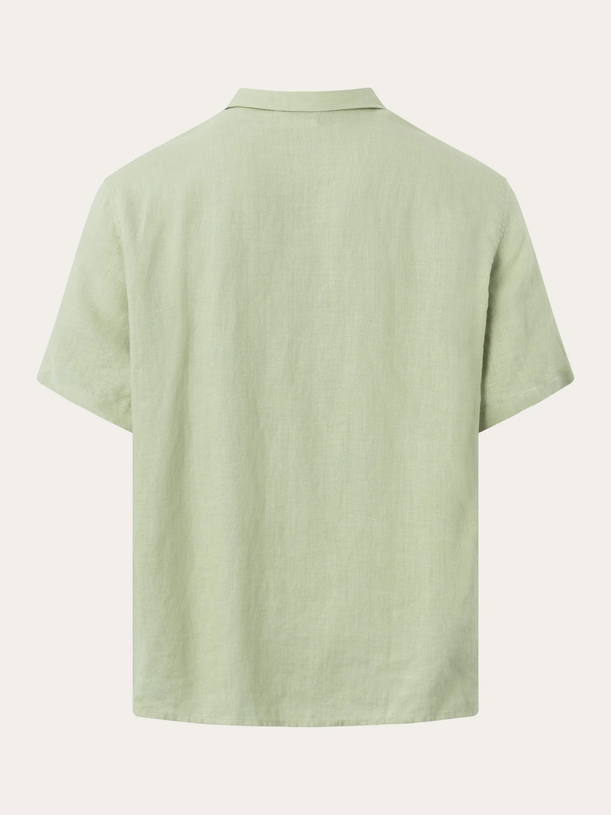 Box fit short sleeved linen shirt - Swamp