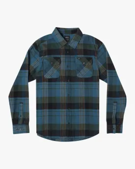 Boys That'll Work Plaid Long Sleeve Flannel Shirt - Hunter Green