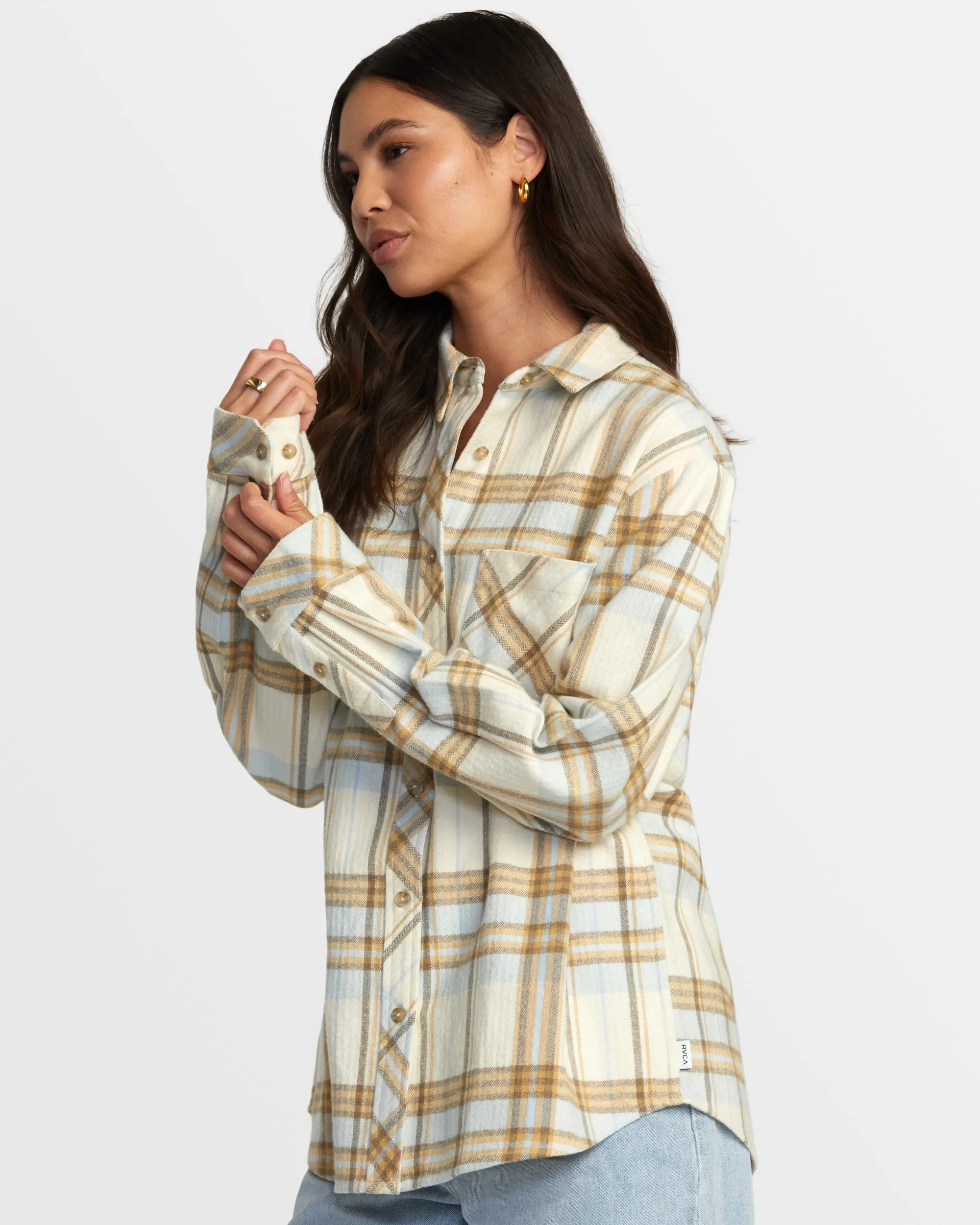 Breeze Flannel Long Sleeve Shirt - Latte