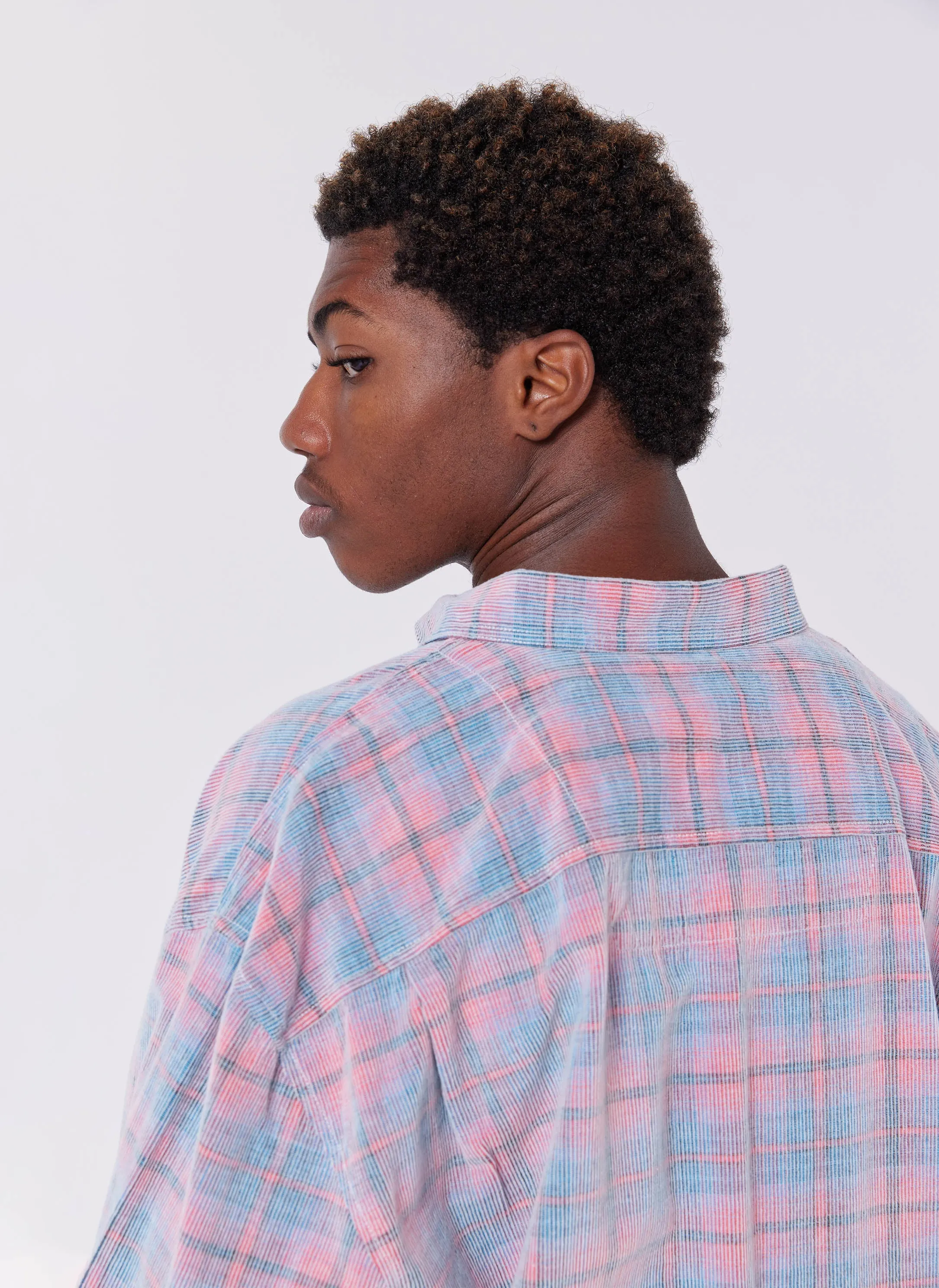 Cabin Shirt Pink Corduroy Plaid