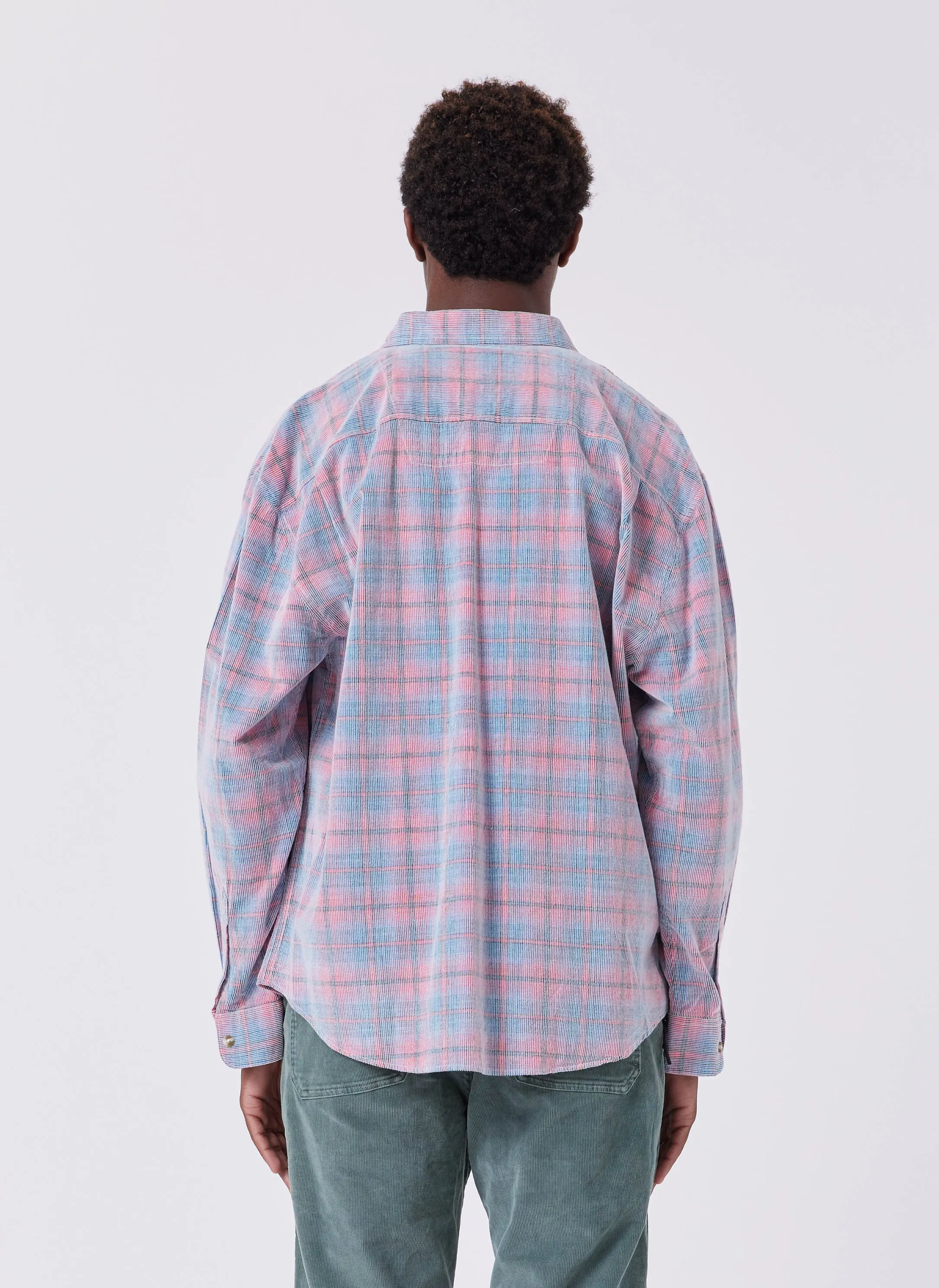 Cabin Shirt Pink Corduroy Plaid