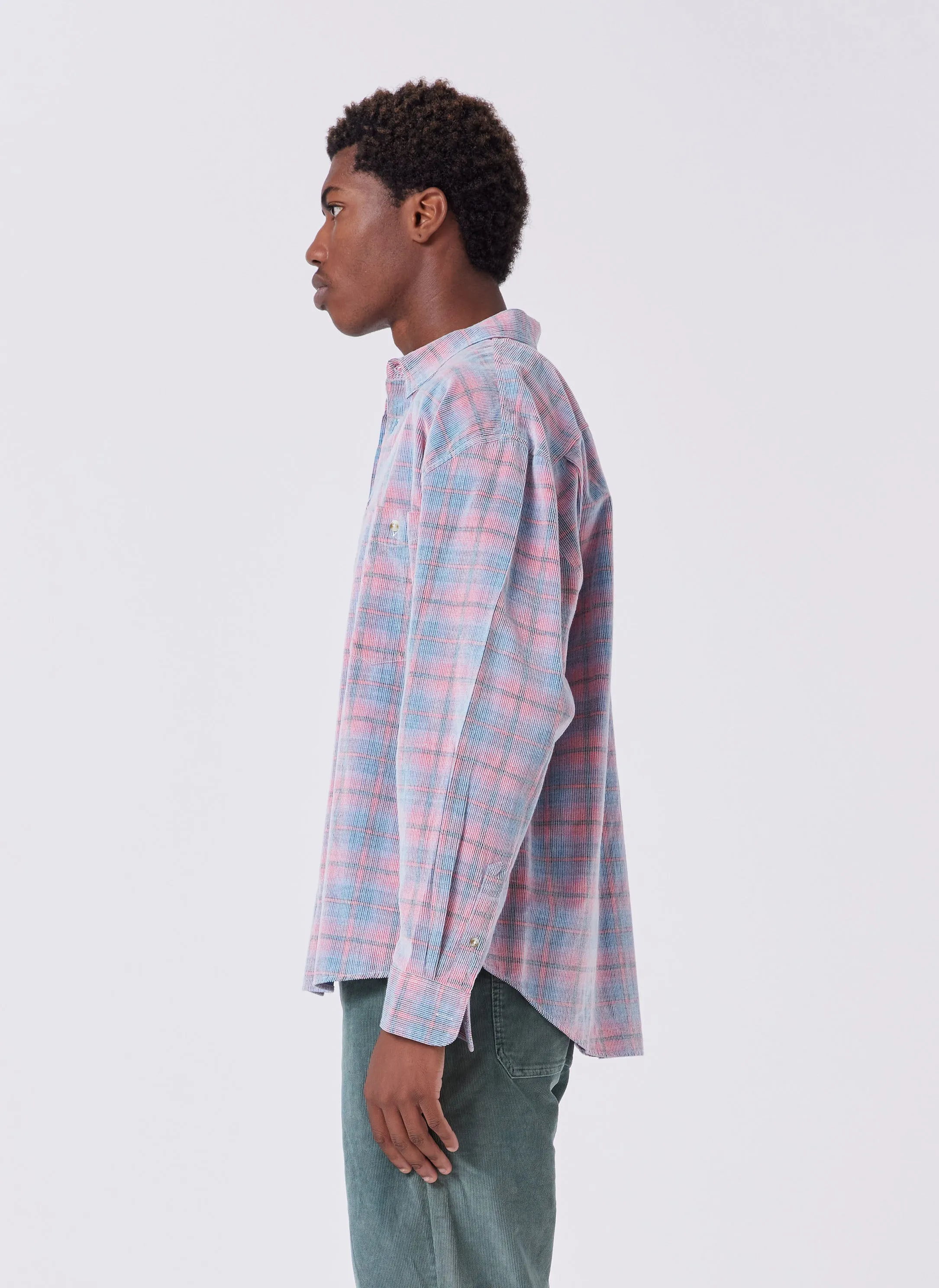 Cabin Shirt Pink Corduroy Plaid