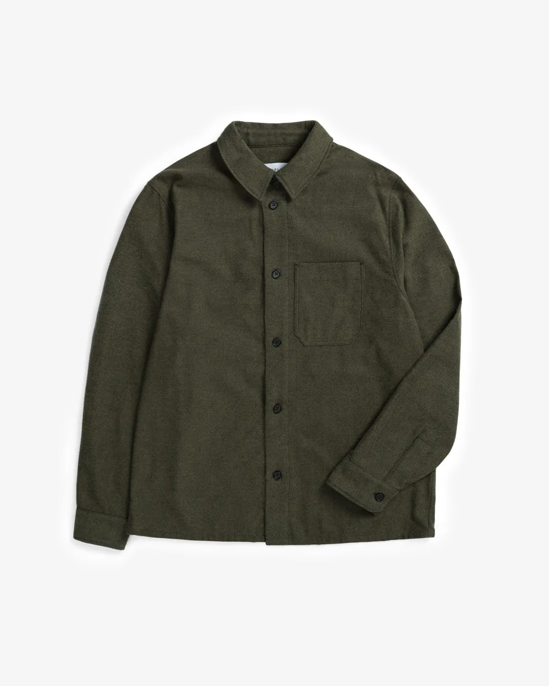 Casual Unisex Flannel Shirt Moss Green