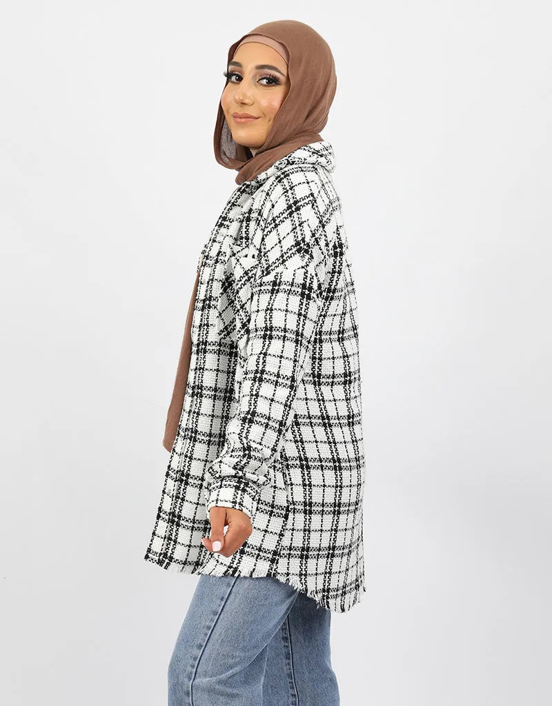 Channel Checkered Shirt Jacket