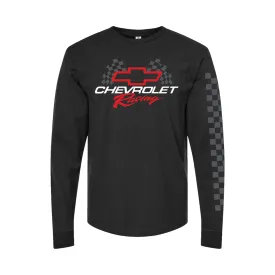 Chevrolet Racing Checkered Flag Long Sleeve T-Shirt