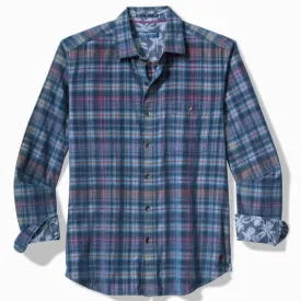 Coastline Cord Stretch Harbor Check Shirt in Island Navy by Tommy Bahama