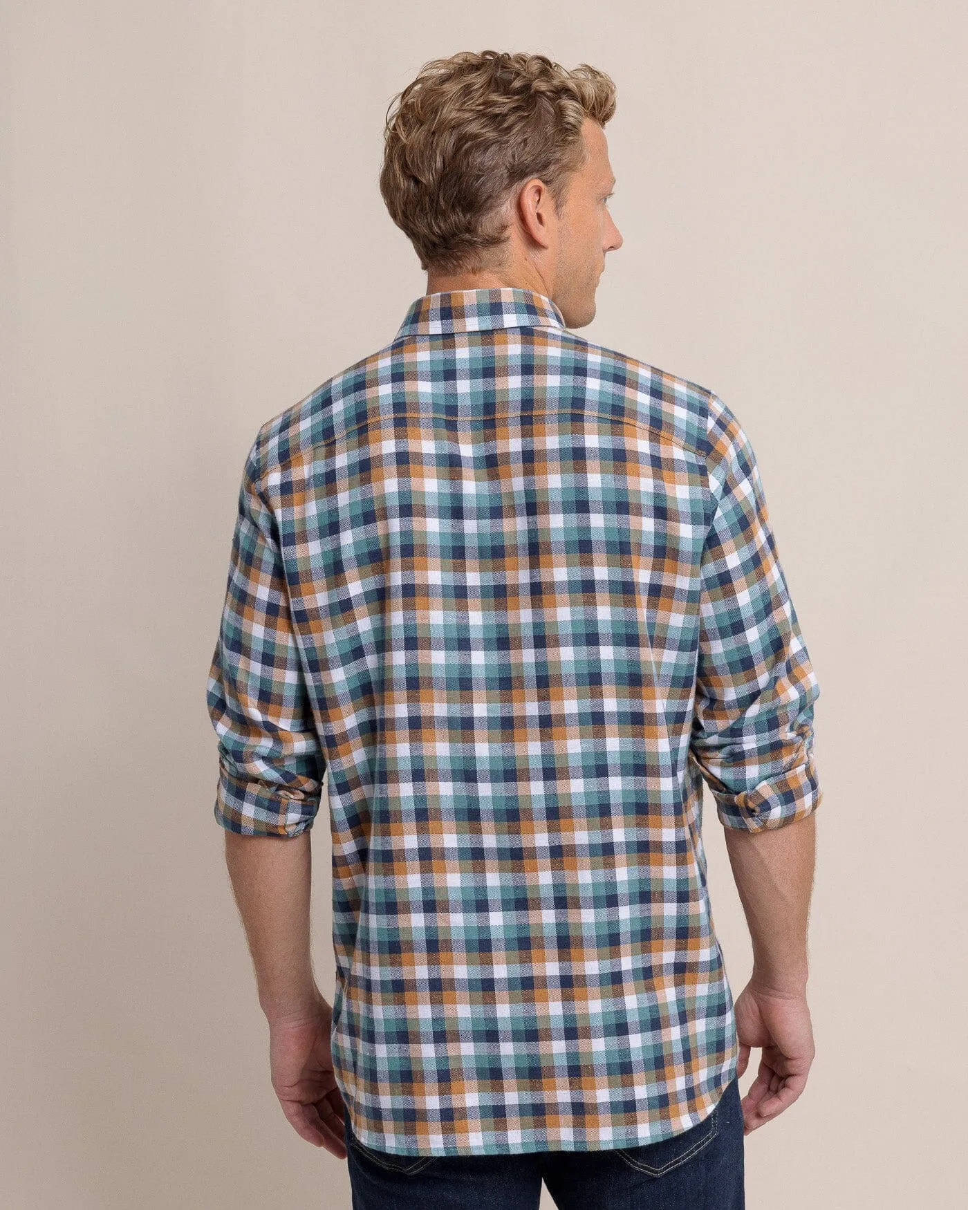 Cobblestone Plaid Beach Flannel Sport Shirt