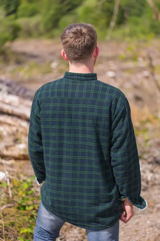 Collar Fleece Lined Flannel Shirt – Green Tartan Black Watch - Lee Valley