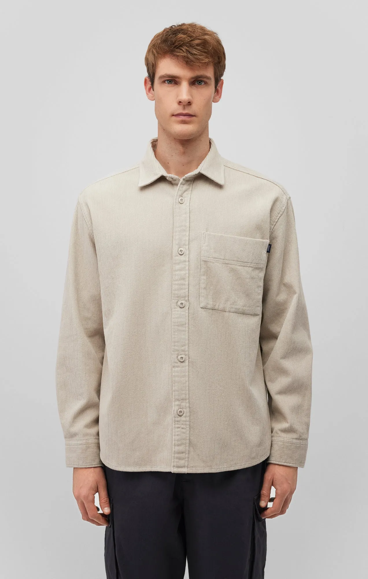 CORDUROY BUTTON-UP SHIRT IN MOONSTRUCK