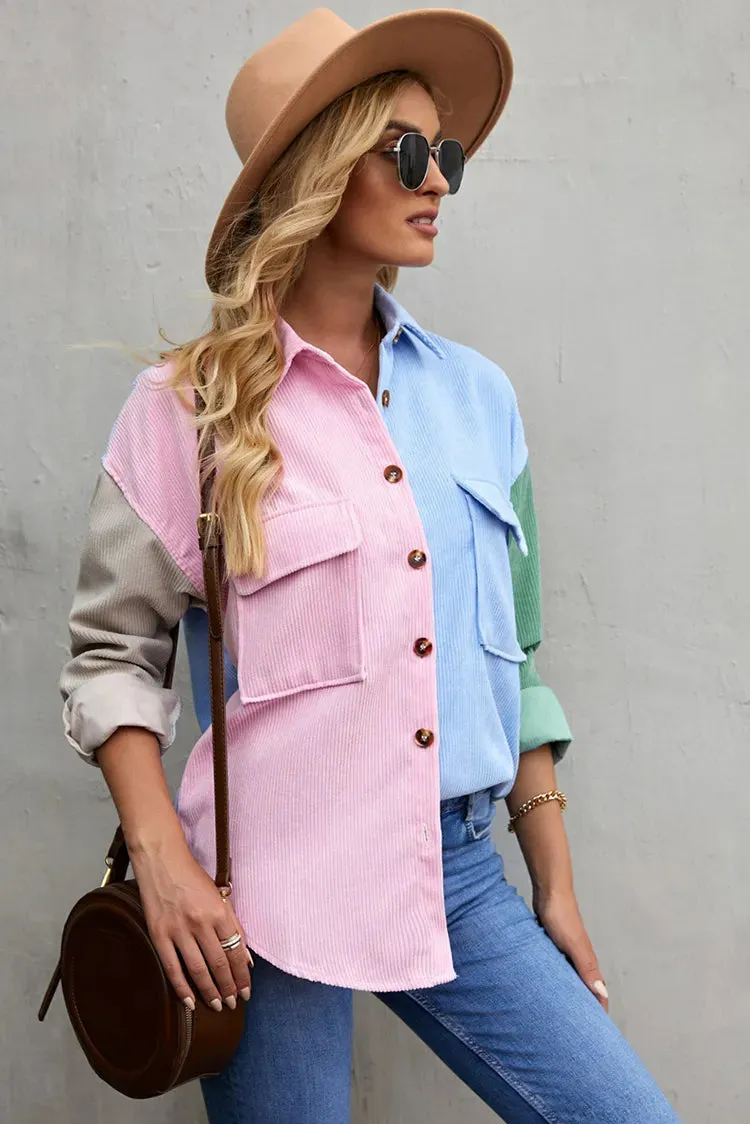 Corduroy Huescape Patchwork Shirt