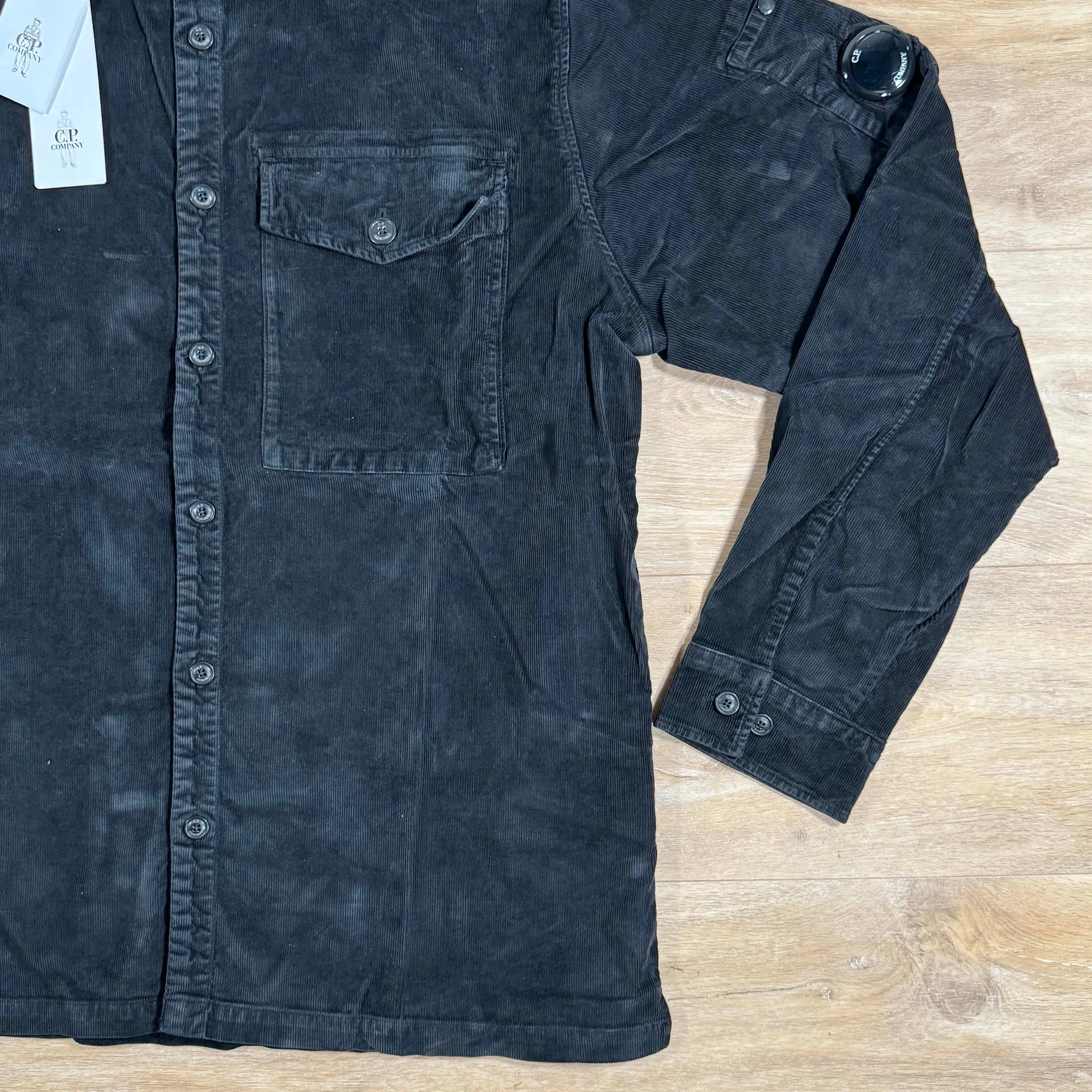 C.P. Company Corduroy Lens Shirt in Black