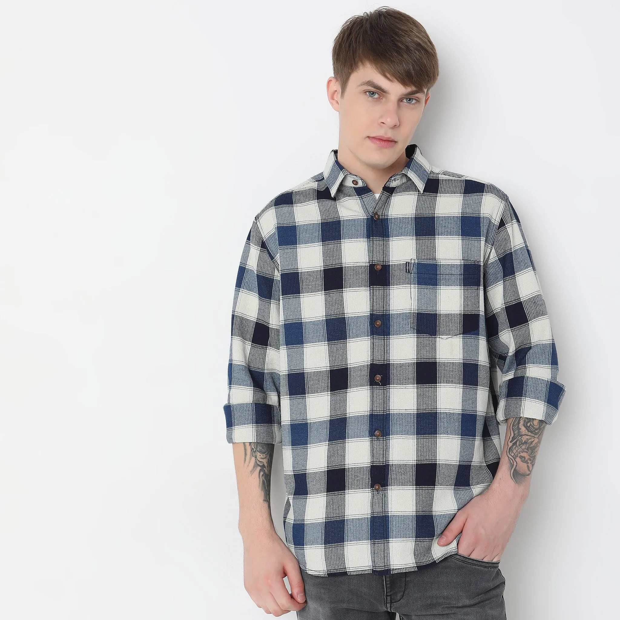 Cruiser™ Authentic Indigo Regular Fit Shirt Classic Checks Original Style