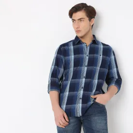 Cruiser™ Authentic Indigo Shirt Regular Fit Shirt Classic Checks Perfect Denim Companion