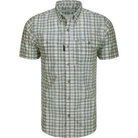 Drake Hunter Creek Window Pane Plaid Short Sleeve Shirt- Kalamata Olive