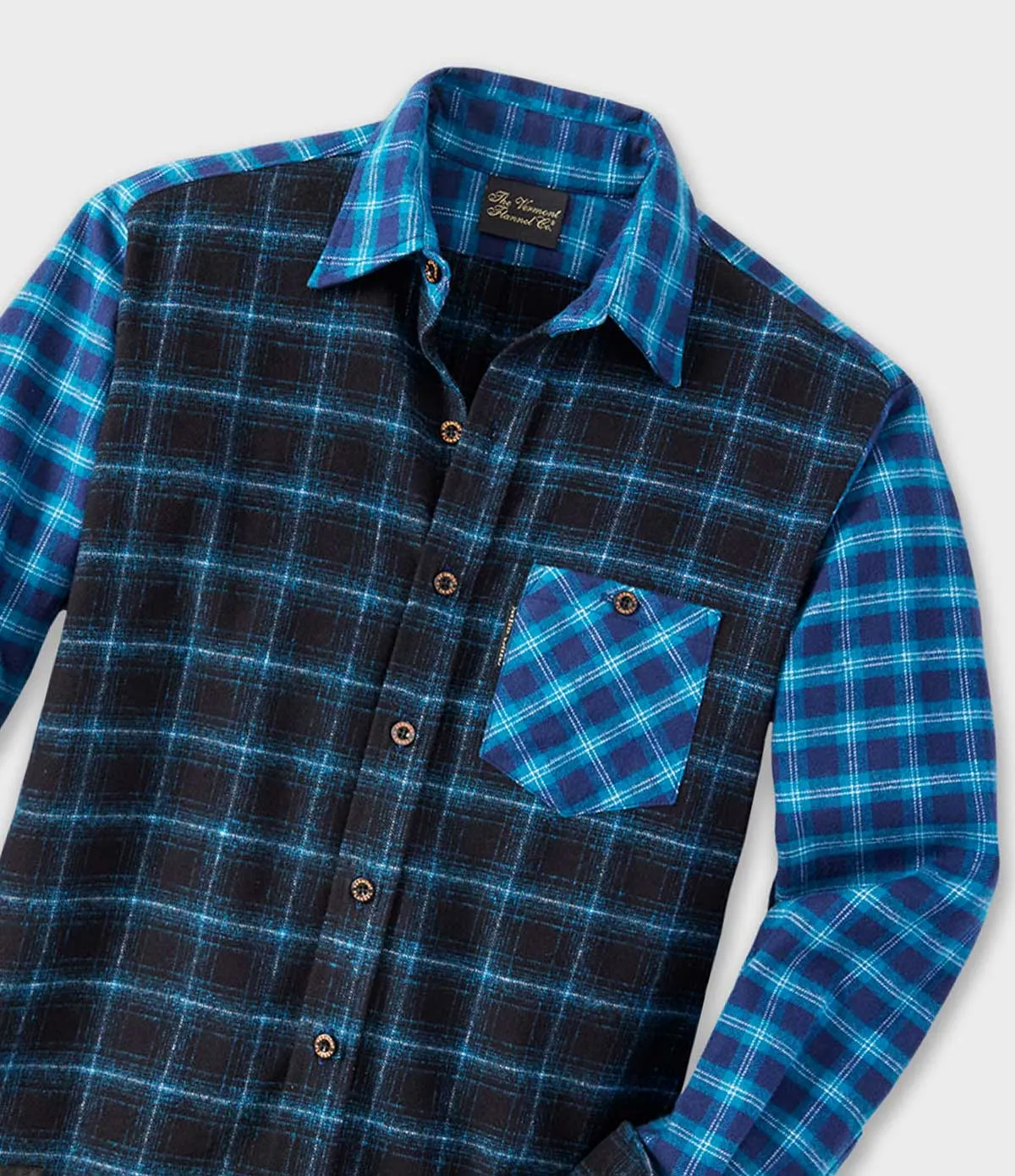 Fitted Flannel Shirt - Mixed Up Blues