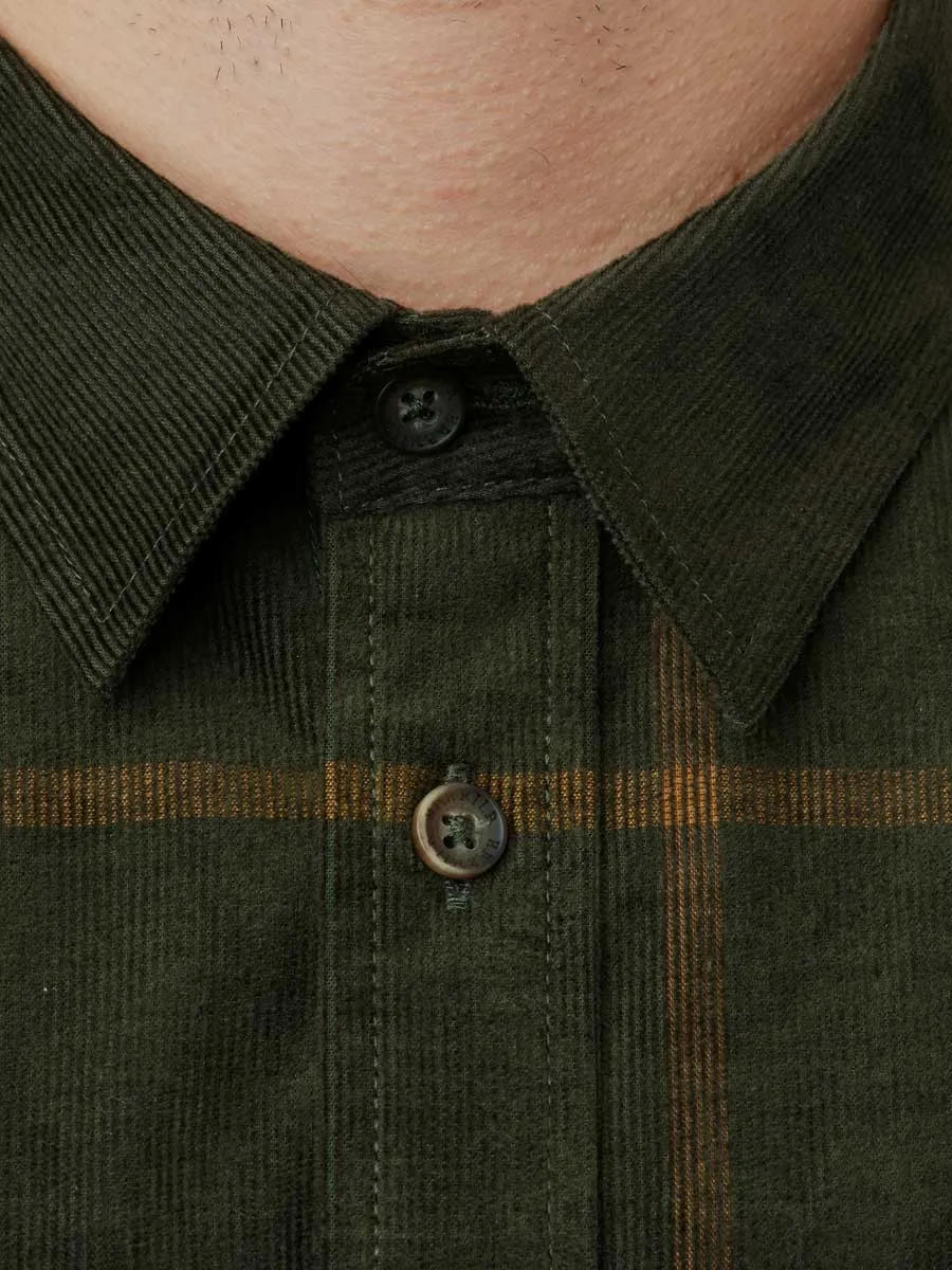 HARKILA Kaldfjord Corduroy Shirt - Mens - Willow Green Check