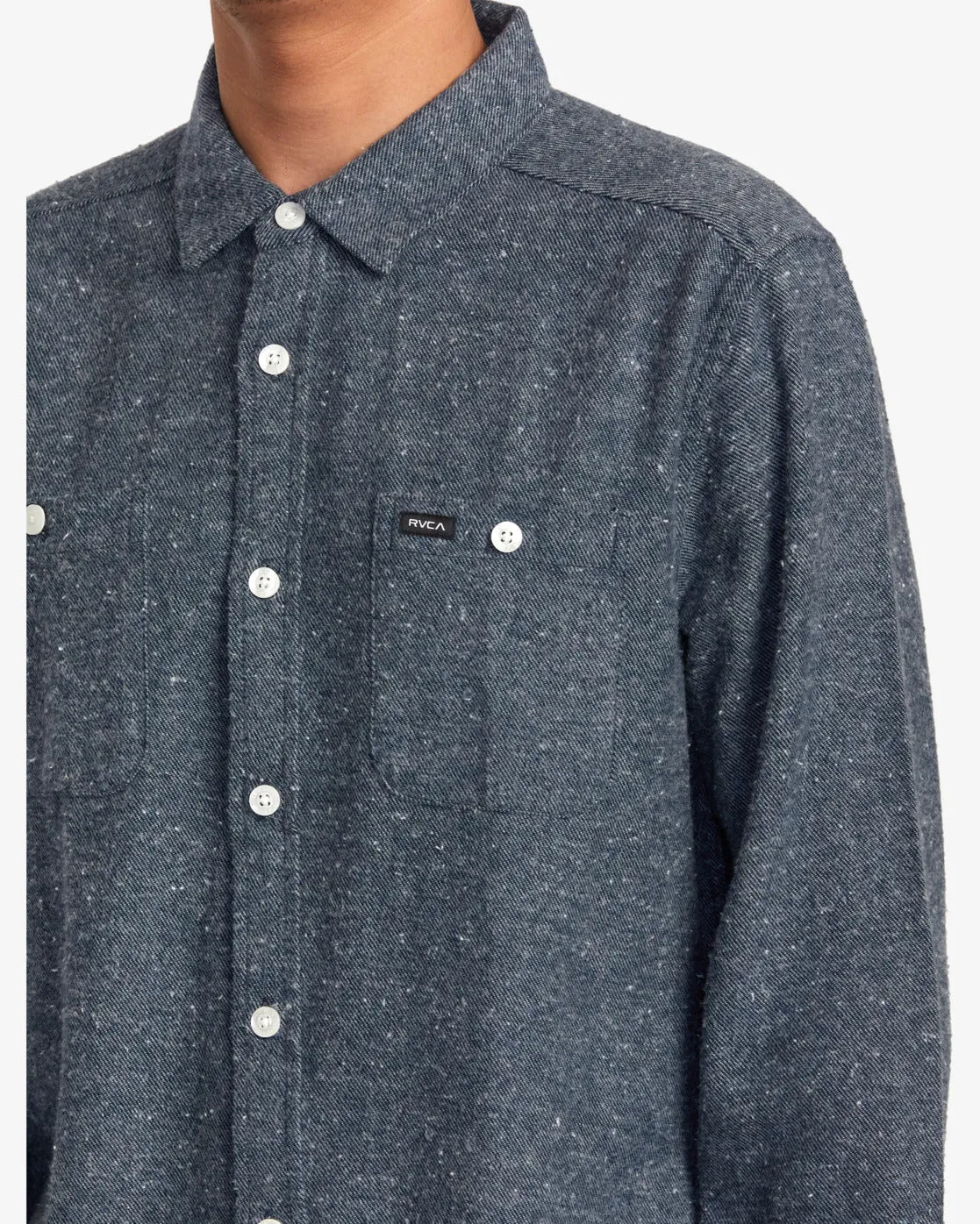 Harvest Neps Long Sleeve Flannel Shirt - Moody Blue