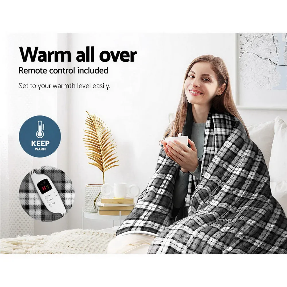 Heated Flannel Snuggle Blanket, 10-Level, LED, Washable - Giselle Bedding