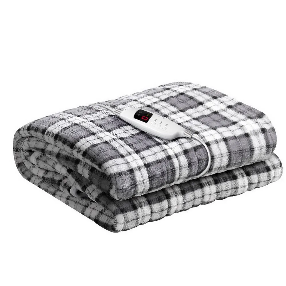 Heated Flannel Snuggle Blanket, 10-Level, LED, Washable - Giselle Bedding