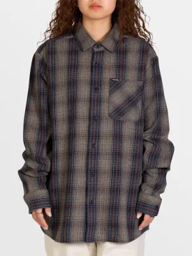 HEAVY TWILLS FLANNEL LONG SLEEVE SHIRT - KHAKI