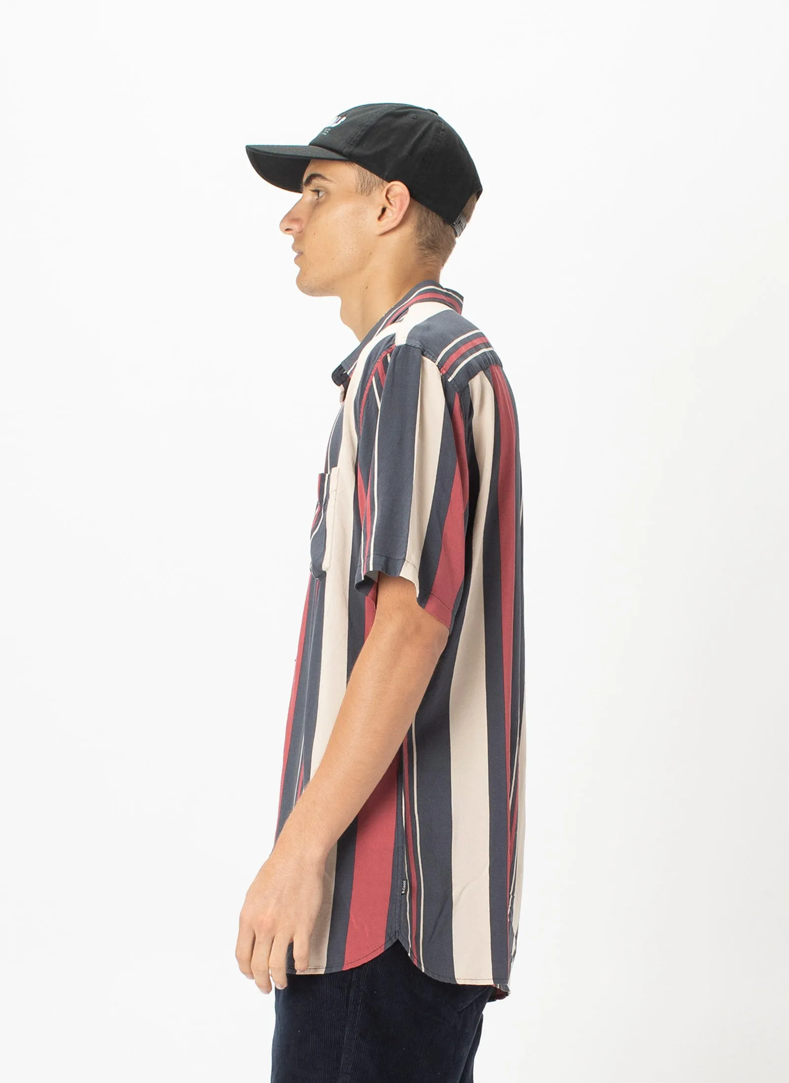 Holiday Short-Sleeve Shirt Red Vert Stripe