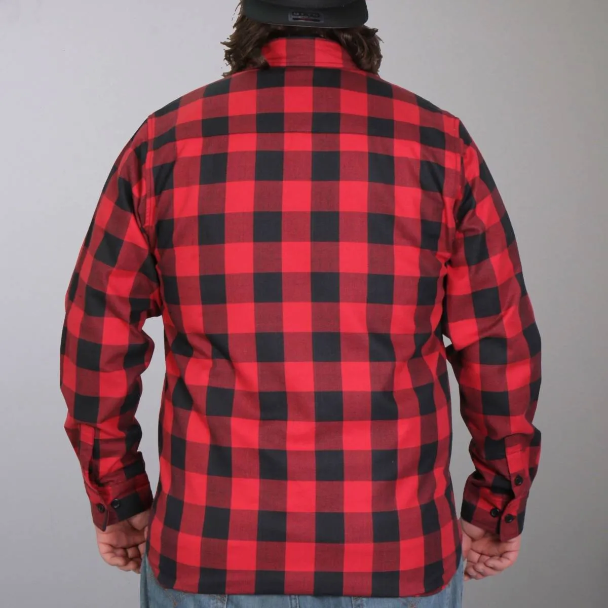 Hot Leathers FLM2002 Men's Black and Red Long Sleeve Flannel Shirt