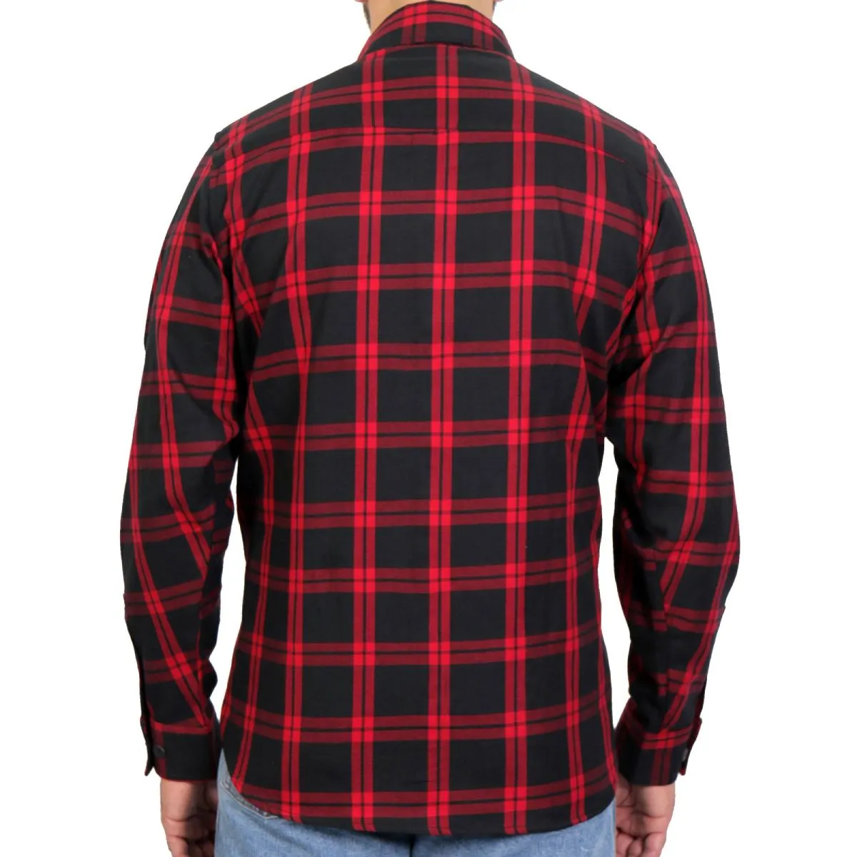 Hot Leathers FLM2021 Men's Red and Black Flannel Long Sleeve Shirt