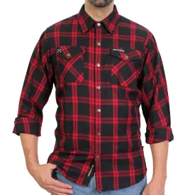 Hot Leathers FLM3001 Men's Red and Black Long Sleeve Flannel Shirt