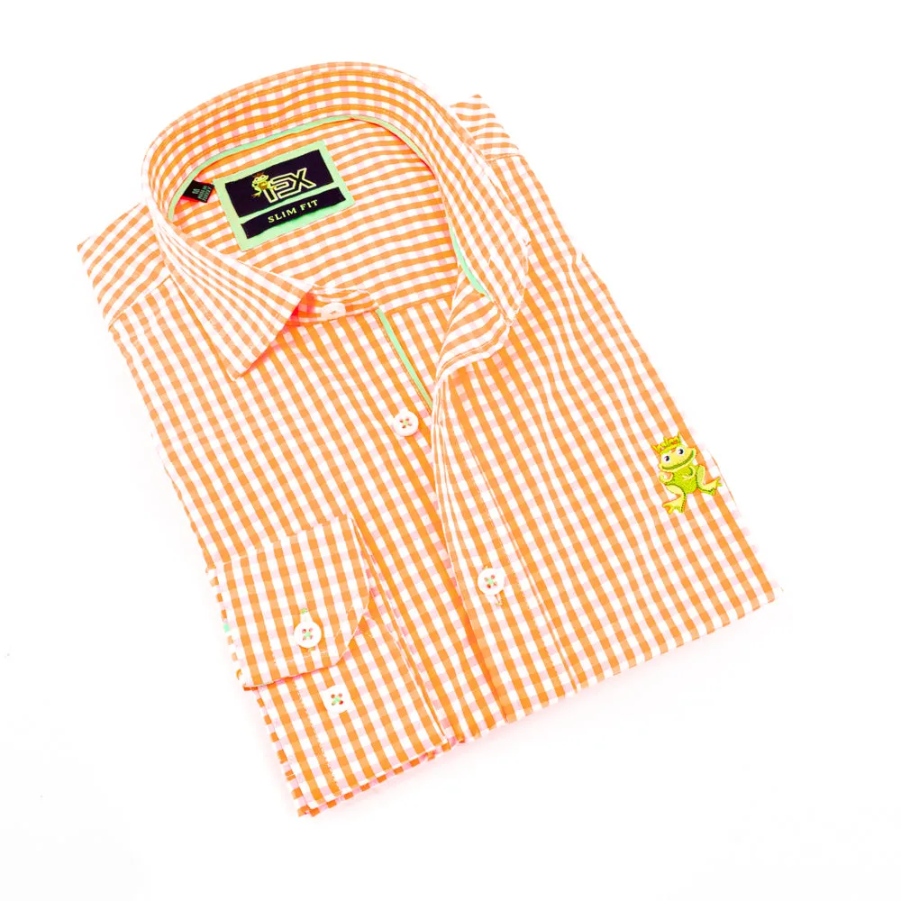 Julian - Orange/Pink Button Down Shirt