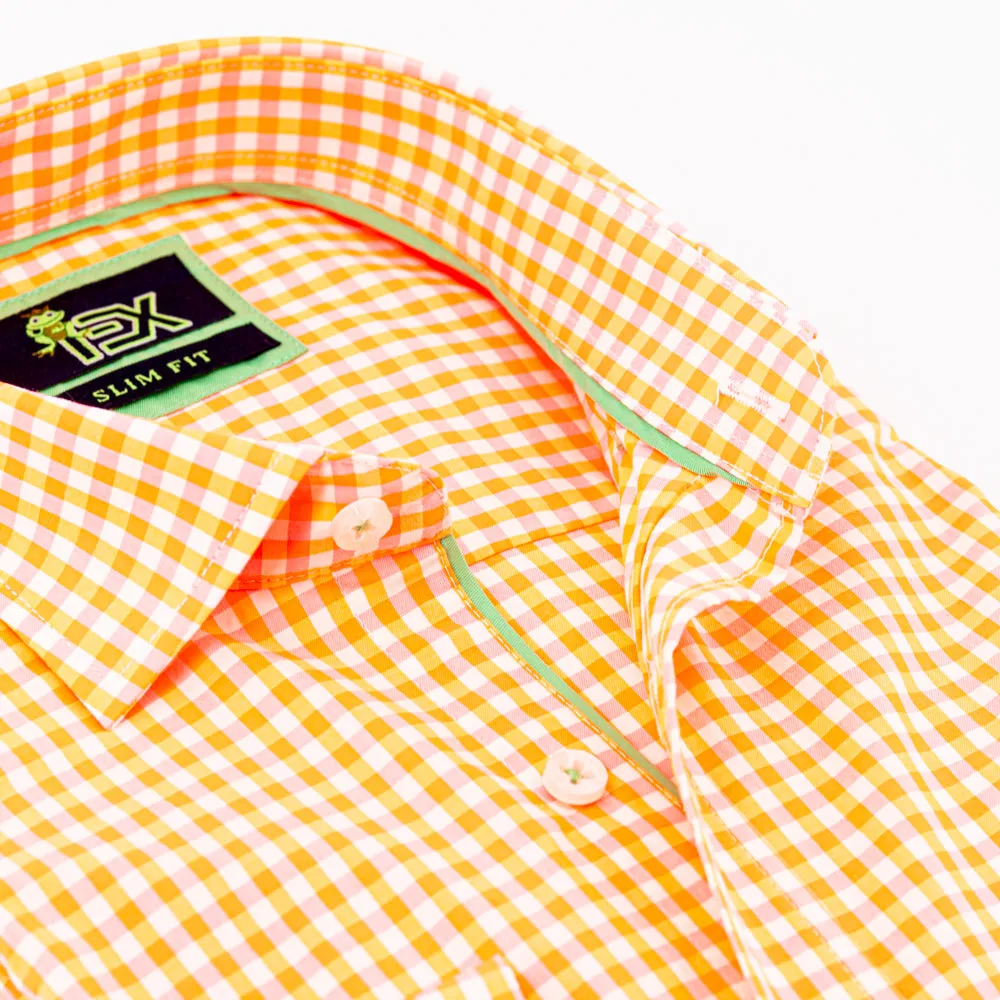 Julian - Orange/Pink Button Down Shirt