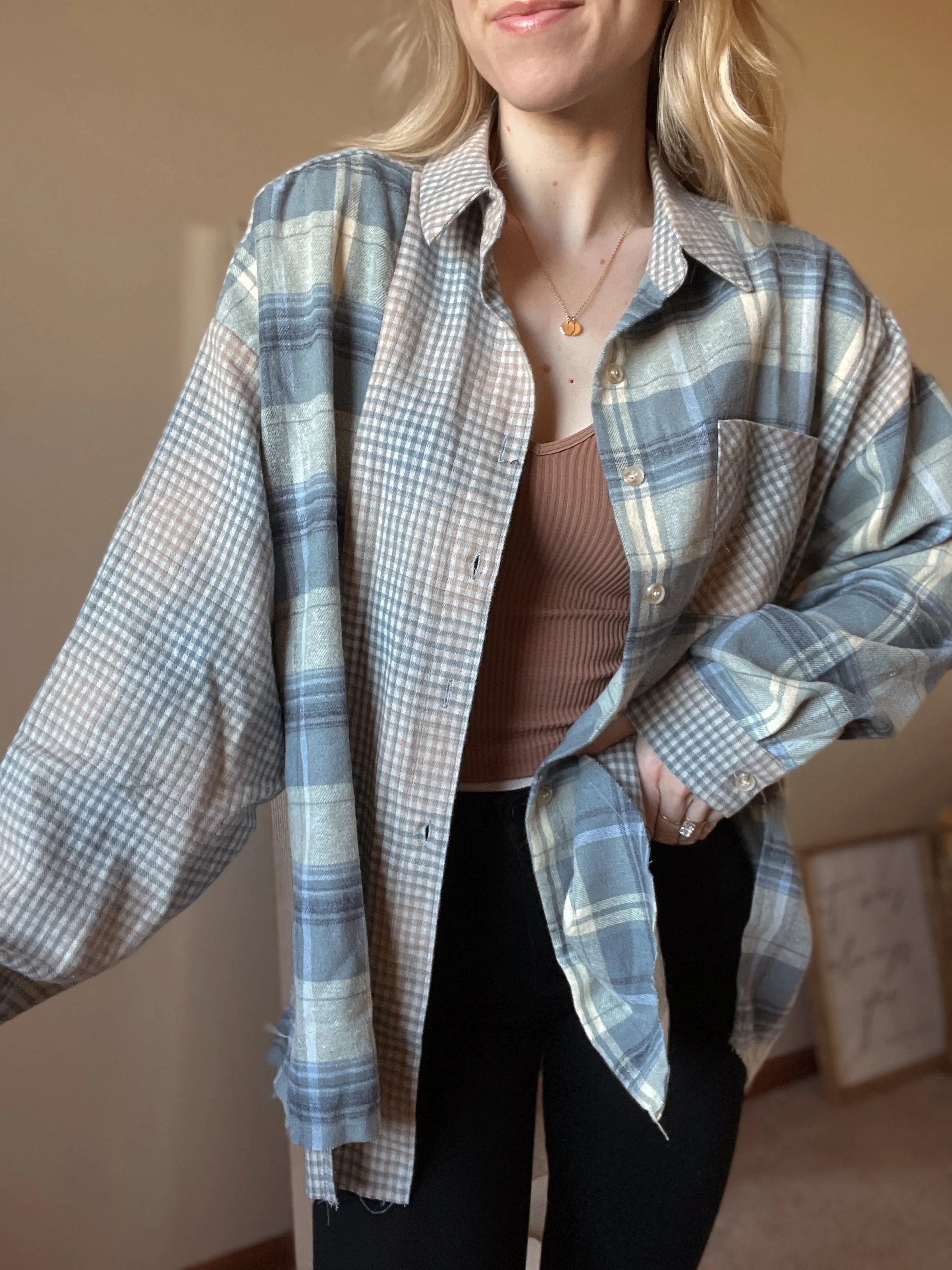 Kambrie Plaid Blue Flannel Shirt