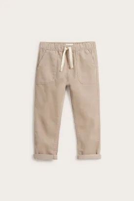 Kids beige corduroy drawstring trousers